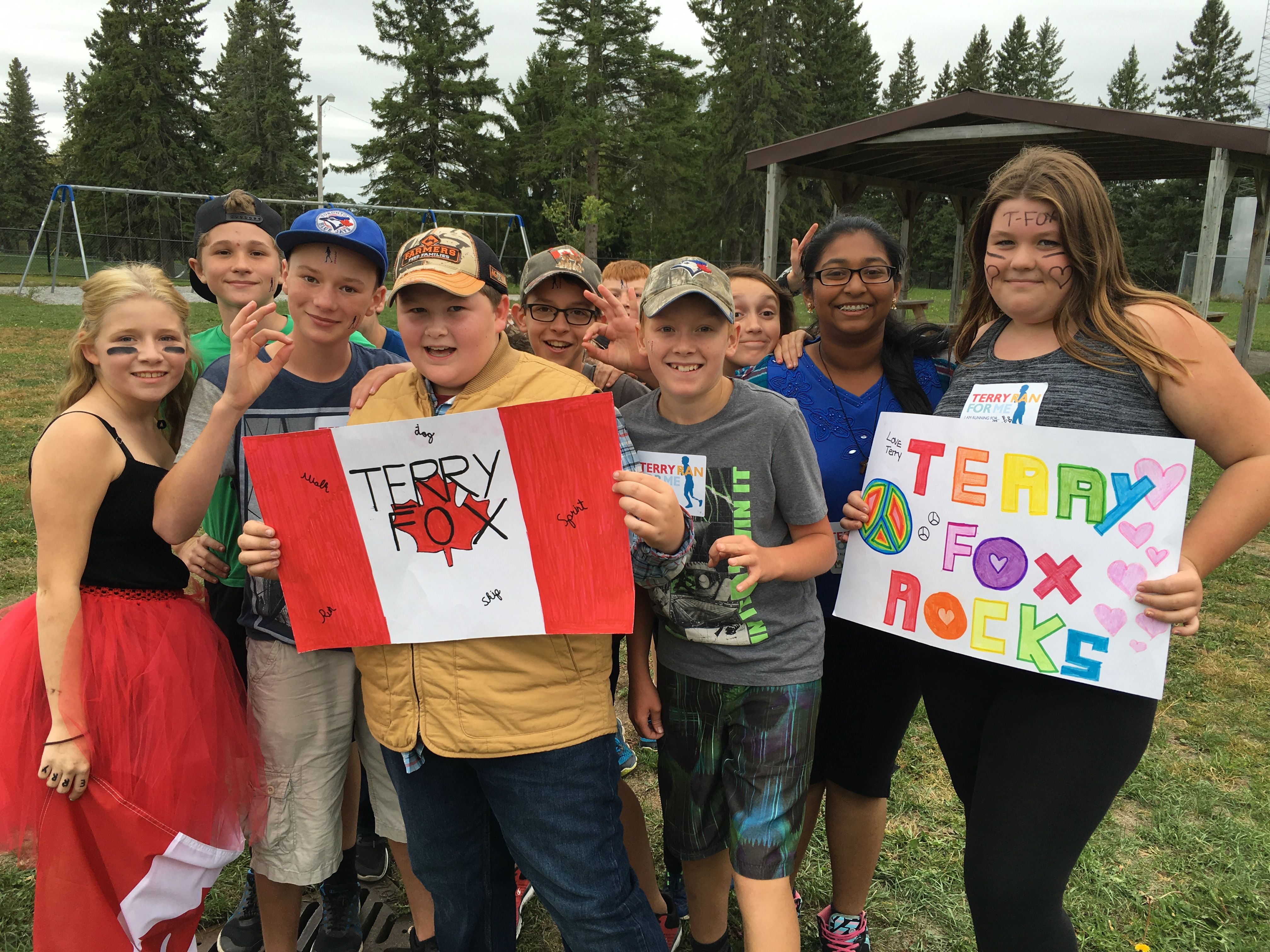 Students participating in Terry Fox run